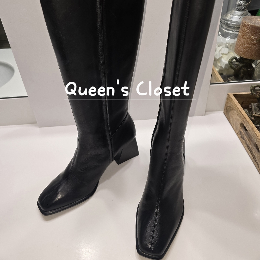 GB SOLE-SISTER BLACK LEATHER TALL BOOTS💥BRAND NEW